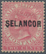 07031 Malaiische Staaten - Selangor: 1883, Straits Settlements QV 2c. Pale Rose With Wmk. Crown CA With Bl - Selangor