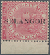 07035 Malaiische Staaten - Selangor: 1889, Straits Settlements QV 2c. Pale Rose From Right Margin With Ver - Selangor