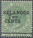 07039 Malaiische Staaten - Selangor: 1891, Straits Settlements QV 24c. Green With Wmk. Crown CA With Black - Selangor