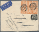 07210 Malaiische Staaten - Selangor: 1936, BANTING: Mosque 1c. Black And 6 X 4c. Orange (one Stamp With Fa - Selangor