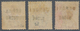 07407 Malaiische Staaten - Sungei Ujong: 1883-84 Three Different Overprints On 2c. Pale Rose, Wmk Crown CA - Other & Unclassified