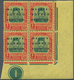 07430 Malaiische Staaten - Trengganu: 1922, Malaya-Borneo Exhibition 10c. Green/red On Yellow Block Of Fou - Trengganu