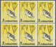 07770 Singapur: 1962, Definitive Issue 6c. 'Archerfish' Block Of Six With Grossly Misplaced Vertical Perfo - Singapore (...-1959)