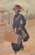 Illustration - Jeunes Femmes Gare Valise Mode - 1900-1949