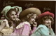 1 Postcard Children Three Girls - Emilienne, Eugene, Gaston - Autres & Non Classés
