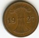 Allemagne Germany 1 Reichspfennig 1927 E J 313 KM 37 - 1 Rentenpfennig & 1 Reichspfennig