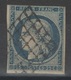 France - YT 4b - 25c Bleu Sur Jaune Oblitéré Grille - 1849-1850 Ceres