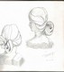 DESSIN ORIGINAL: Buste De Femme Au Crayon (1986) Vu Sous 3 Angles Différents Signés GIRARDET G. - Drawings