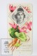 Old Modernist Trading Card / Chromo Flower -  Cyclamen &amp; Model - Jaime Boix N&ordm; 18 - Otros & Sin Clasificación