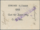 Deutschland - Notgeld - Elsass-Lothringen: Altthann, Oberelsass, Gemeinde, 0,10, 0,20 Mark, 1915, Mi - Other & Unclassified