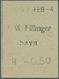 Deutschland - Notgeld - Rheinland: Sayn, F. W. Fillinger, 50 Pf., O. D. (FEB 4) , Grüner Karton Im H - [11] Emisiones Locales