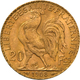 Frankreich - Anlagegold: Dritte Republik 1871-1940: 20 Francs 1908 (Hahn / Marianne). 6,46 G, 900/10 - Altri & Non Classificati