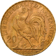 Frankreich - Anlagegold: Dritte Republik 1871-1940: 20 Francs 1909 (Hahn / Marianne). 6,46 G, 900/10 - Altri & Non Classificati