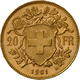 Schweiz - Anlagegold: 20 Franken 1901 B (Vreneli), KM# 35.1, 6.45 G, 900/1000 Gold, Auflage Nur 500. - Otros & Sin Clasificación