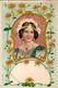 Jugendstil Frau Künstlerkarte I-II (Klebereste RS) Art Nouveau - Ohne Zuordnung