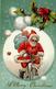 Weihnachtsmann Puppe Fahrrad Präge-Karte I-II Pere Noel Cycles - Santa Claus