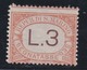 1925 San Marino Saint Marin SEGNATASSE 3 LIRE ARANCIO (25) MLH* POSTAGE DUE - Segnatasse