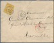 08002 Aden: 1884/1920, France 25 C Yellow-brown Sage, Single Franking On Cover With Maritime Dater LIGNE T - Yémen