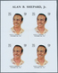 Delcampe - 08024 Adschman / Ajman: 1971, CELEBRITIES, Alan B. Shepard - 8 Items; Progressive Plate Proofs For The 75D - Ajman