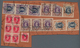 08066 Bahrain: 1938-41 KGVI. 25r. Vert. Strip Of Three, 2r. Strip Of Three And Pair, 1r. Pair And Single A - Bahrein (1965-...)