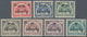 08094 Birma / Burma / Myanmar: 1954, Set Of TELEGRAPH STAMPS "Peacock" Overprinted And Surcharged. Seven V - Myanmar (Burma 1948-...)