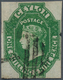 08100A Ceylon / Sri Lanka: 1857, QV 1Sh9P Green On White Paper With Partly Watermark (left Frame), Fresh Co - Sri Lanka (Ceylon) (1948-...)