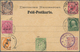 08135 China: 1901, 7-country Franking From "TIENTSIN 11 MAY 01" On Unaddressed Card Form. - Autres & Non Classés