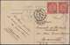 08145 China: 1902/23, Coiling Dragon 2 C. Pair Tied Bisected Bilingual "MENGTSZ 21 SEP 05" To Ppc "Yunnans - Autres & Non Classés