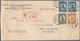08163 China: 1929, Unification 1 C., 4 C. And 10 C. Pair Tied ''SHANGHAI 23.4.29`` To Registered Cover To Le - Sonstige & Ohne Zuordnung