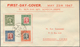 08176 China: 1947/48, FDC (7) All Different Inc. May 23 SYS Torch Issue; Also 1947 Cover To Hong Kong. Tot - Autres & Non Classés
