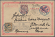 08194A China - Ganzsachen: 1897, Card ICP 1 C. With Coiling Dragon 1 C., 2 C. Canc. Blue Bisected Bilingual - Ansichtskarten