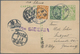 08212 China - Ganzsachen: 1908, Square Dragon 1 C. Uprated Coiling Dragon 1 C., 2 C. Green Tied Boxed Date - Ansichtskarten