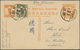 08219 China - Ganzsachen: 1927/29, Junk 1 C. Reply Part Uprated Junk 1 C., 4 C. Bilingual "TSINING 16.9.10 - Cartes Postales
