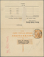 08219 China - Ganzsachen: 1927/29, Junk 1 C. Reply Part Uprated Junk 1 C., 4 C. Bilingual "TSINING 16.9.10 - Cartes Postales