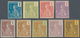 08423 Französisch-Indochina: 1904. Set Of 9 Different Imperforate Color Proofs For The Stamp "Grasset 1c". - Storia Postale