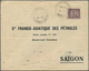 08468 Französisch-Indochina: 1933. Envelope Addressed To Saigon Bearing Lndo-China SG 175, 5c Violet Tied - Briefe U. Dokumente