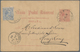 08574 Hongkong: 1892. Spanish Postal Stationery Card "Alphonse" 10c Claret Upgraded With Yvert 198, 5c Blu - Autres & Non Classés