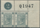 08577 Hongkong: 1896, QV 4c. Slate-grey With Wmk. Crown CA Horizontal Pair From Upper Right Corner With Pl - Autres & Non Classés