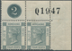 08577 Hongkong: 1896, QV 4c. Slate-grey With Wmk. Crown CA Horizontal Pair From Upper Right Corner With Pl - Sonstige & Ohne Zuordnung