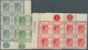 Delcampe - 08584 Hongkong: 1938/1948, KGVI Definitives 14 Different Stamps With Many In Pairs Or Blocks/4 And Larger - Sonstige & Ohne Zuordnung