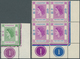 08588 Hongkong: 1954, QEII Definitives Ten Different Stamps Mostly In Blocks Of Four From Corners With PLA - Autres & Non Classés