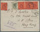 08602 Hongkong - Treaty Ports: 1900/02, QV 2 C. Green W. KEVII 4 C. Lilac On Red (3) Tied "SHANGHAI C JU2 - Sonstige & Ohne Zuordnung