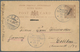 08611 Hongkong - Ganzsachen: 1901, Card QV 4 C./3 C. ("reply" Deleted) Canc. "Imp. German Navy Mails No. 4 - Ganzsachen