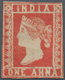 08676 Indien: 1854-55 Lithographed 1a. Red, Die III, Part Sheet Watermark, Unused Without Gum, Partially C - Autres & Non Classés