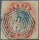 08683 Indien: 1854-55, Lithographed 4a. Pale Blue & Red From 4th Printing, Sheet Pos. 5, Used With Superb - Autres & Non Classés