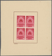 08744 Indien: 1957 Mutiny Centenary 90n.p., Imperforated Colour Trials On Watermarked Paper, Four Blocks O - Sonstige & Ohne Zuordnung