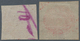 08805 Indien - Feudalstaaten: JAMMU & KASHMIR 1877-78 Circulars ½a. Red And 1a. Deep Red Both Handstamped - Autres & Non Classés