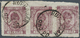 08814 Indien - Feudalstaaten: KISHANGARH 1928-36 5r. Claret Horizontal Strip Of Three, Used And Cancelled - Autres & Non Classés