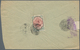 08911 Iran: 1911, 1 Ch. Green Carmine On Cover Tied By All Arabic Negative Cancellation, Alongside Boxed V - Iran