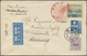 08992 Japan: 1914/28, Coronation 10 S. Canc. Respective LCD With 15 S. Uprate For Airmail Canc. "Okazaki 3 - Autres & Non Classés